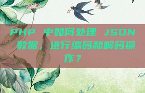 PHP 中如何处理 JSON 数据，进行编码和解码操作？