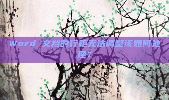 Word 文档的行距无法调整该如何处理？