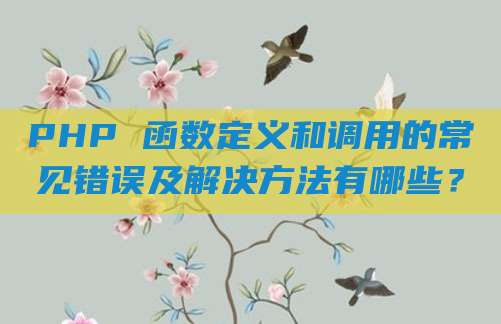 PHP 函数定义和调用的常见错误及解决方法有哪些？