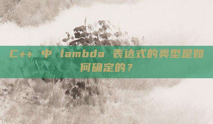 C++ 中 lambda 表达式的类型是如何确定的？