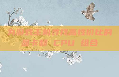 为游戏主机寻找高性价比的显卡和 CPU 组合