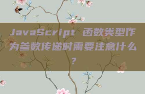 JavaScript 函数类型作为参数传递时需要注意什么？