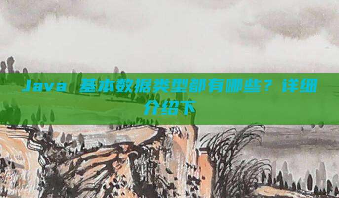 Java 基本数据类型都有哪些？详细介绍下