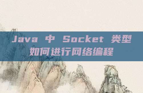 Java 中 Socket 类型如何进行网络编程