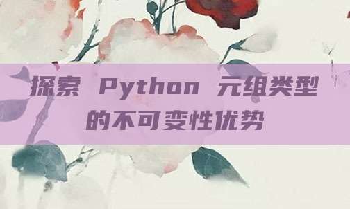 探索 Python 元组类型的不可变性优势
