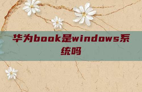 华为book是windows系统吗