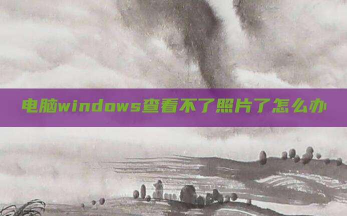 电脑windows查看不了照片了怎么办