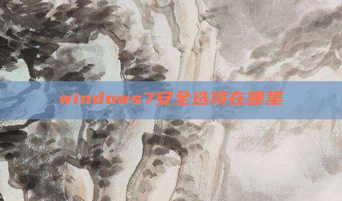 windows7安全选项在哪里