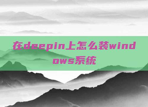 在deepin上怎么装windows系统