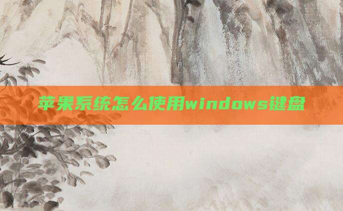苹果系统怎么使用windows键盘