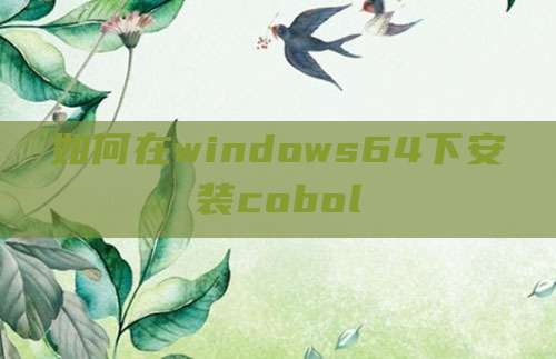 如何在windows64下安装cobol