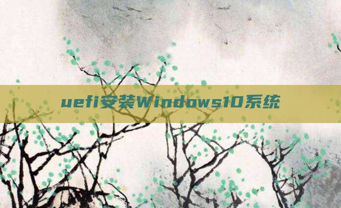 uefi安装Windows10系统