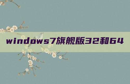 windows7旗舰版32和64