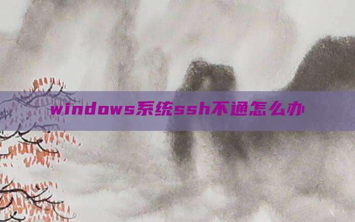 windows系统ssh不通怎么办