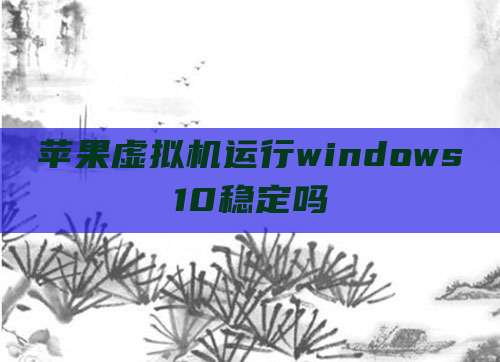 苹果虚拟机运行windows10稳定吗