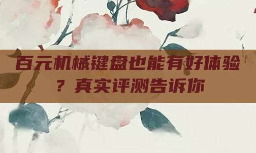 百元机械键盘也能有好体验？真实评测告诉你
