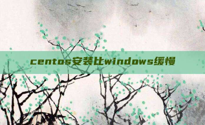 centos安装比windows缓慢