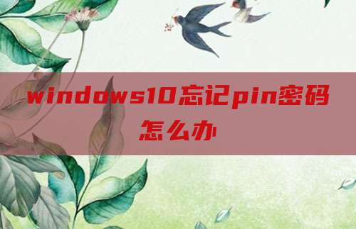 windows10忘记pin密码怎么办