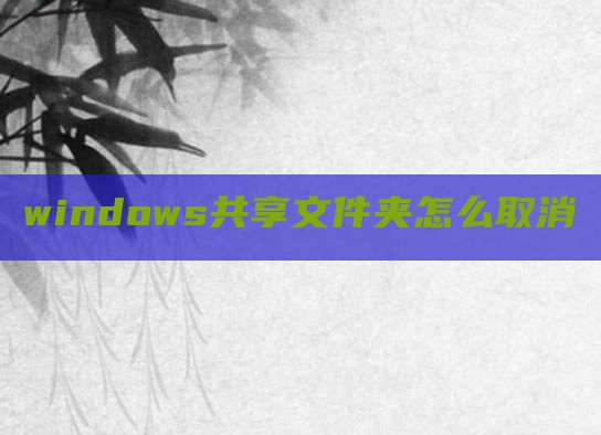 windows共享文件夹怎么取消