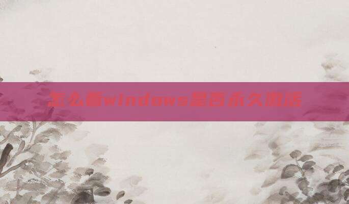 怎么看windows是否永久激活