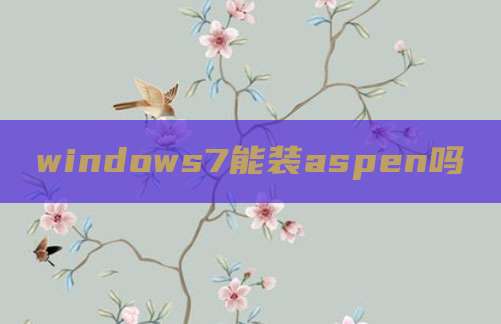 windows7能装aspen吗