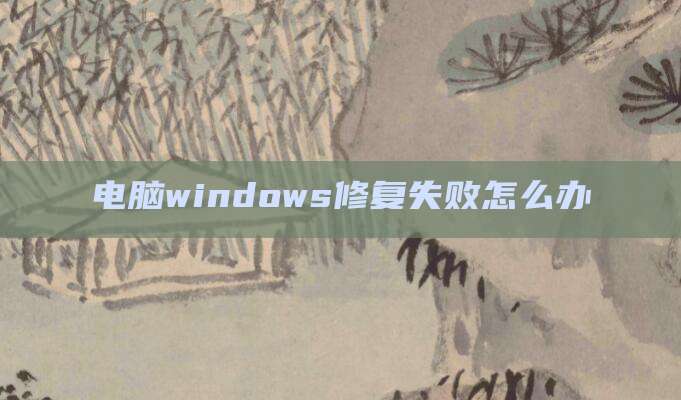电脑windows修复失败怎么办