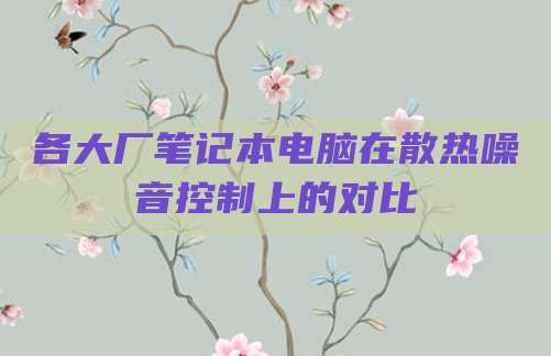 各大厂笔记本电脑在散热噪音控制上的对比