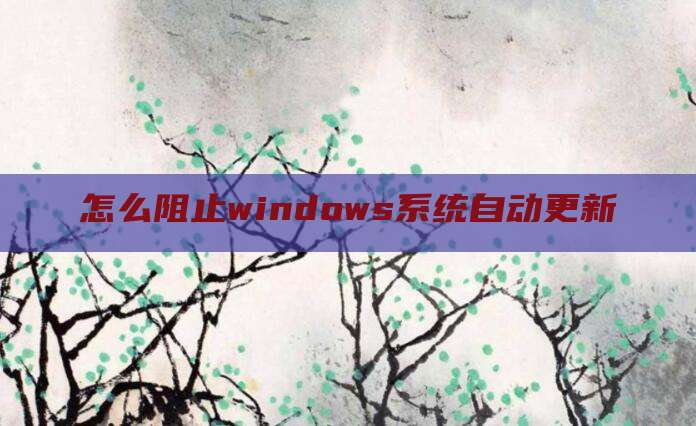 怎么阻止windows系统自动更新