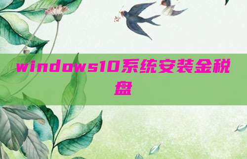 windows10系统安装金税盘