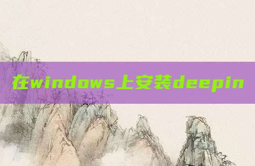 在windows上安装deepin