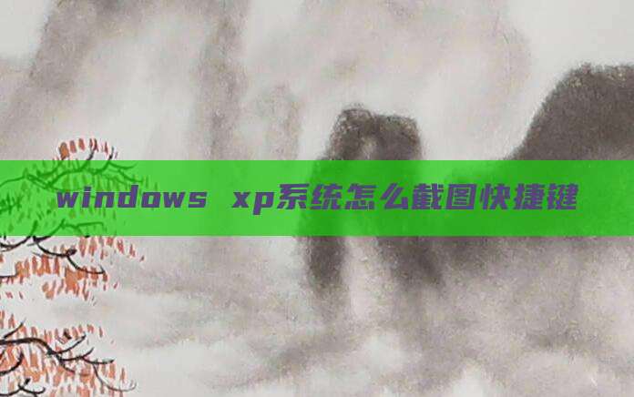 windows xp系统怎么截图快捷键