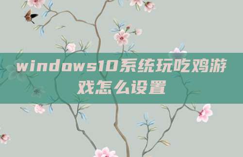 windows10系统玩吃鸡游戏怎么设置