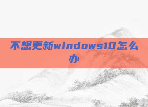 不想更新windows10怎么办