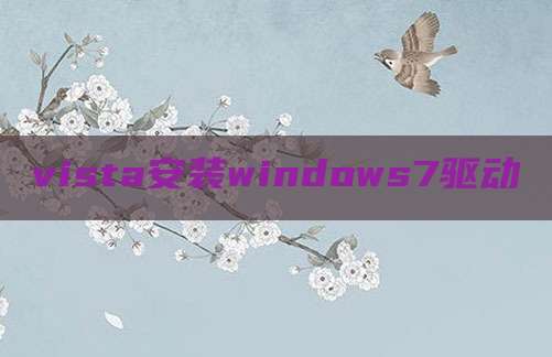 vista安装windows7驱动