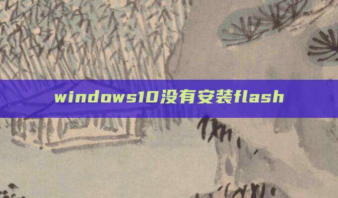 windows10没有安装flash