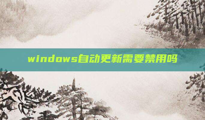 windows自动更新需要禁用吗