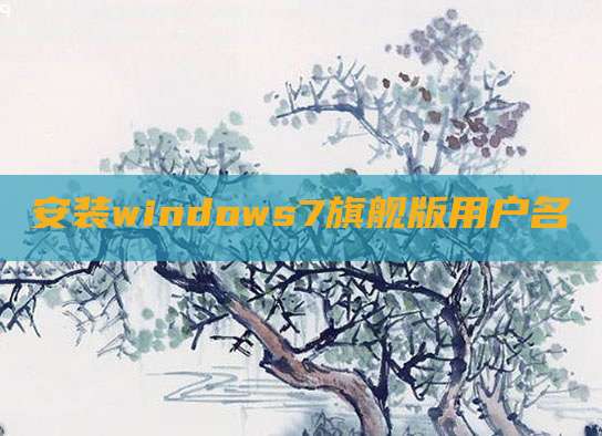 安装windows7旗舰版用户名