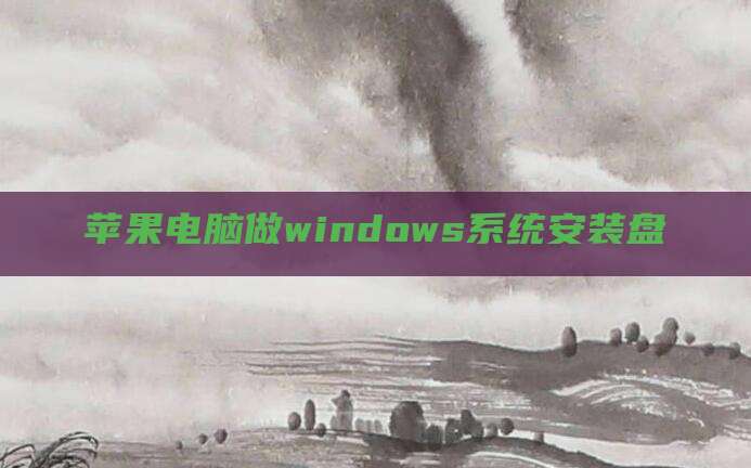 苹果电脑做windows系统安装盘