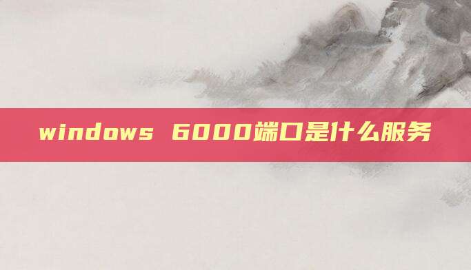 windows 6000端口是什么服务