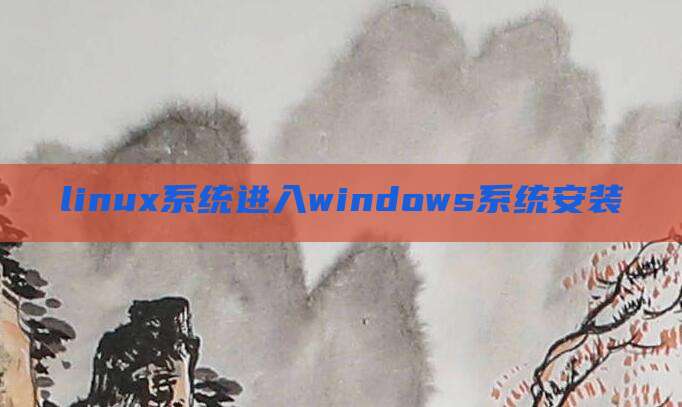linux系统进入windows系统安装