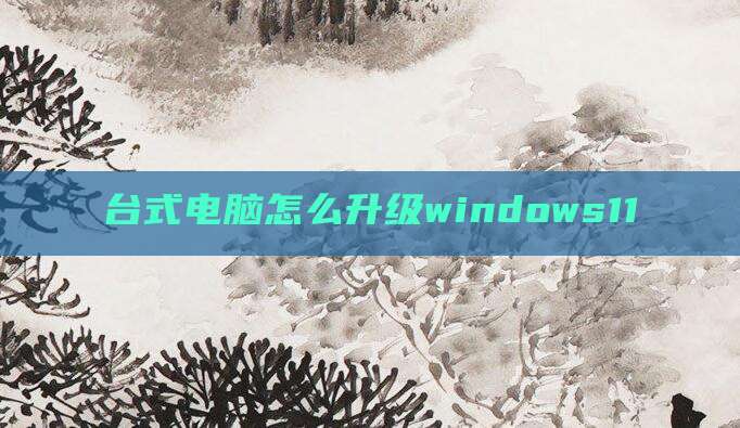 台式电脑怎么升级windows11