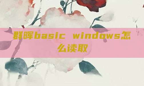 群晖basic windows怎么读取
