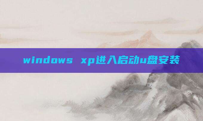 windows xp进入启动u盘安装