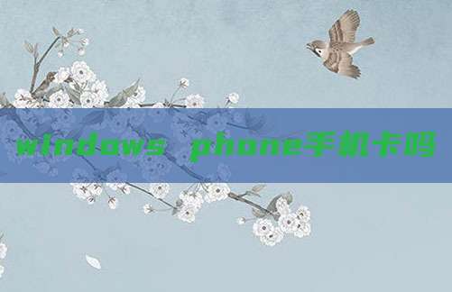 windows phone手机卡吗