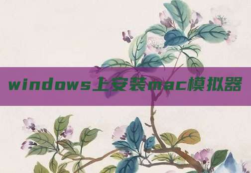 windows上安装mac模拟器