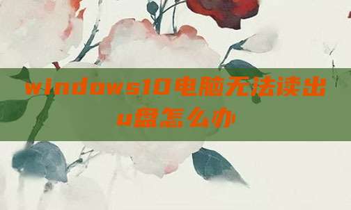 windows10电脑无法读出u盘怎么办
