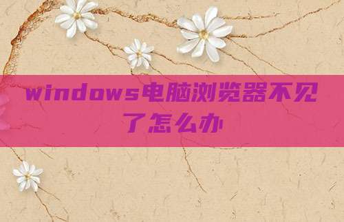 windows电脑浏览器不见了怎么办