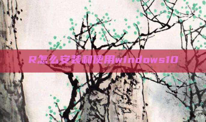 R怎么安装和使用windows10