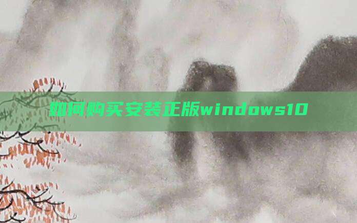 如何购买安装正版windows10