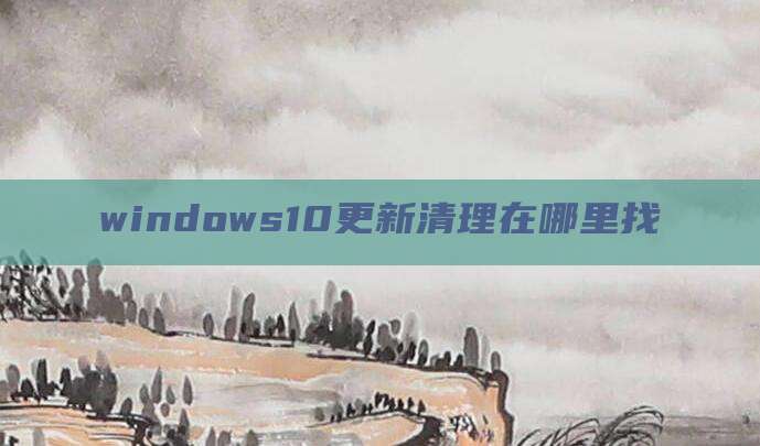 windows10更新清理在哪里找